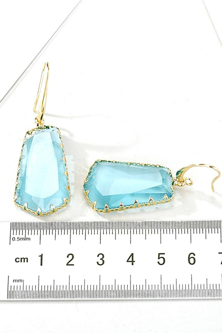 Clear Crystal Earrings, Geometric Drop, Dangle Earrings (48 Hour Dispatch)