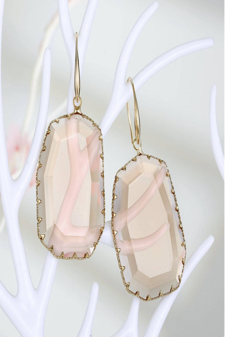 Clear Crystal Earrings, Large Oval Shaped Dangle, Drop Earrings (48 Hour Dispatch)