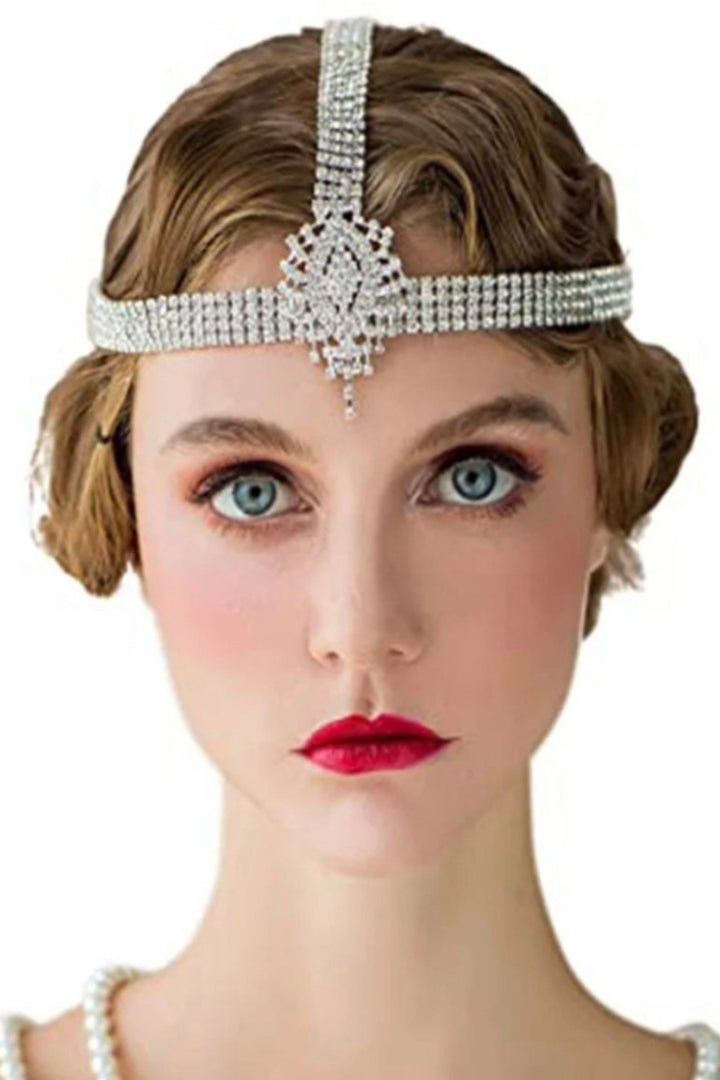 Crystal Forehead Headpiece Pageant Prom Headbands Rhinestone Wide Hairband Wedding Teardrop Hair Jewelry Accessories Body chain Charm