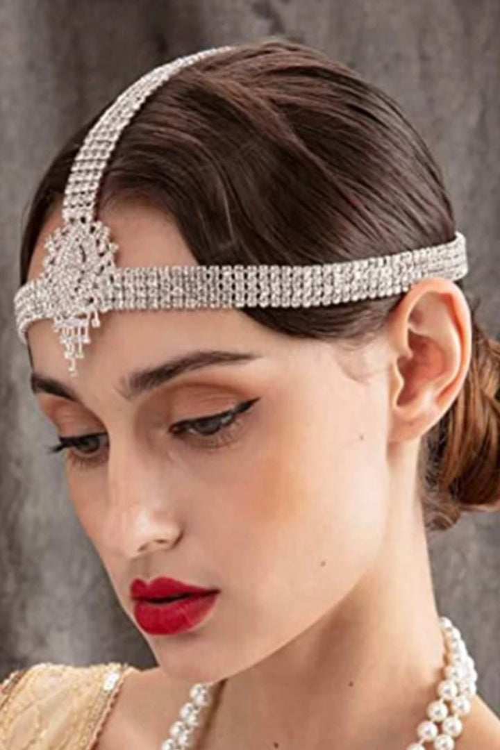 Crystal Forehead Headpiece Pageant Prom Headbands Rhinestone Wide Hairband Wedding Teardrop Hair Jewelry Accessories Body chain Charm