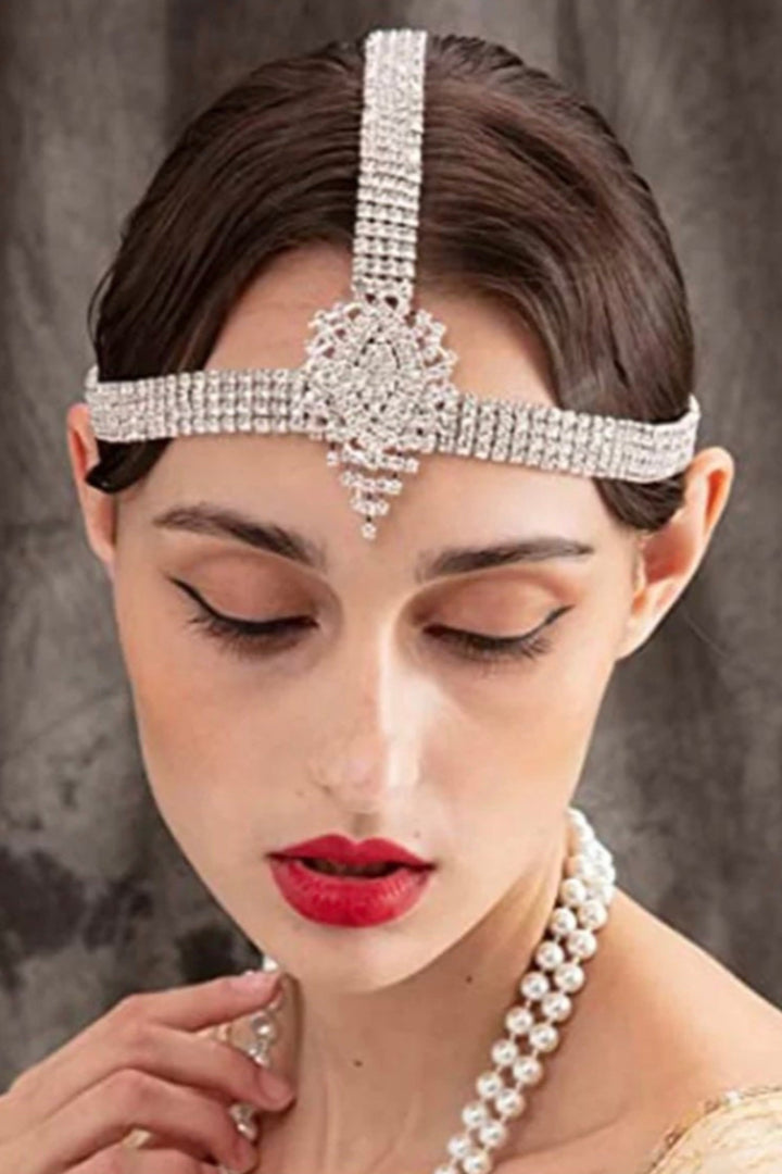 Crystal Forehead Headpiece Pageant Prom Headbands Rhinestone Wide Hairband Wedding Teardrop Hair Jewelry Accessories Body chain Charm