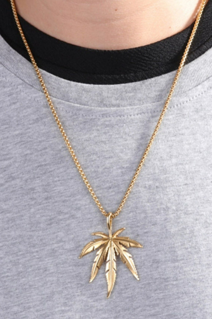 Leaf Pendant Necklace, Silver or Gold Finish (48 Hour Dispatch)