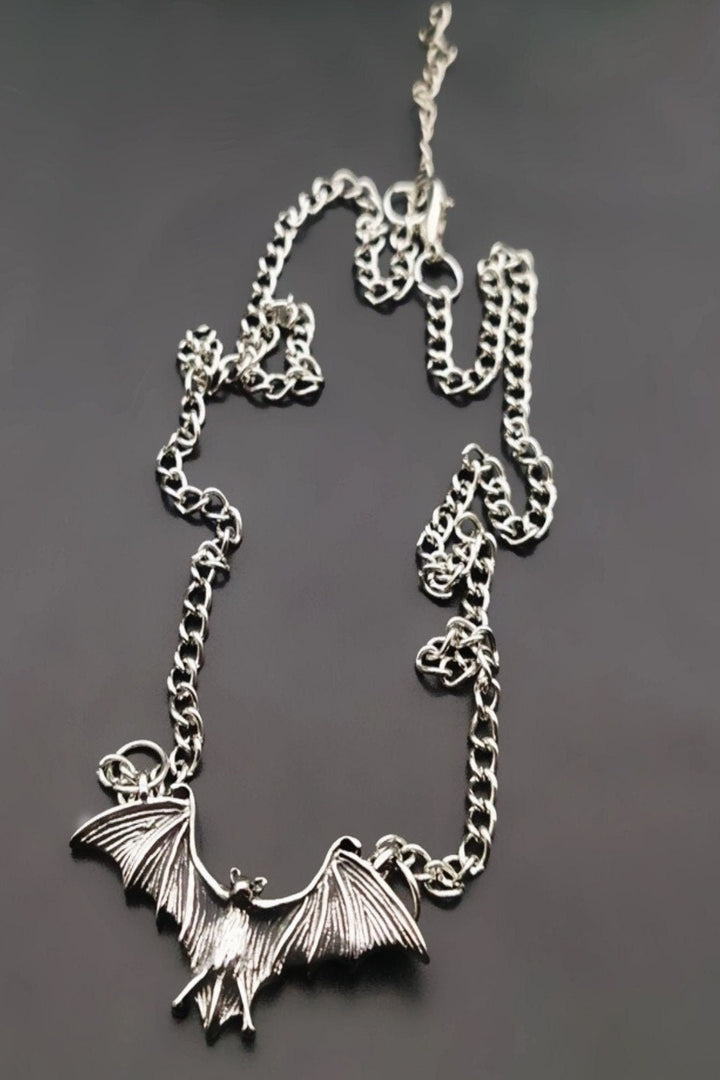 Silver Bat Pendant, Vampire Pendant Necklace, Punk Gothic Jewellery  (48 Hour Dispatch)