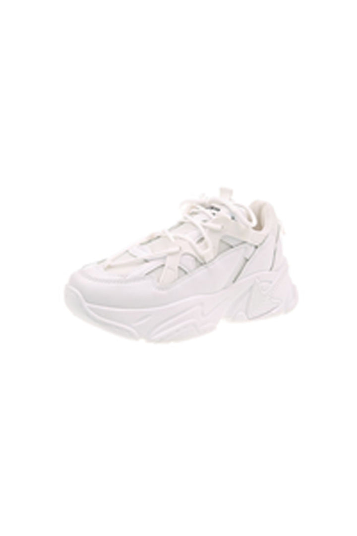 Ox White Lace Up Front Chunky Trainers, Mesh Panel, Platform Sneakers, Women's Trainers, Available in White, Blue, and Black