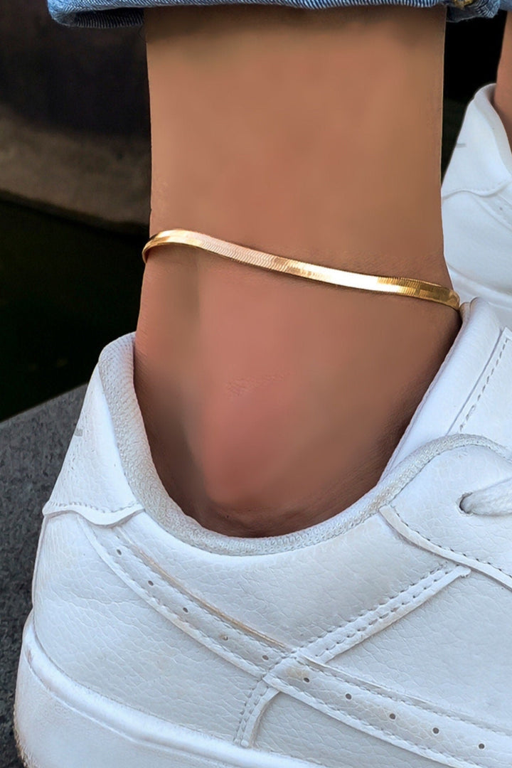 Gold Finish Ankle Bracelet, Ideal Gift, Gold Anklet  (48 Hour Dispatch)