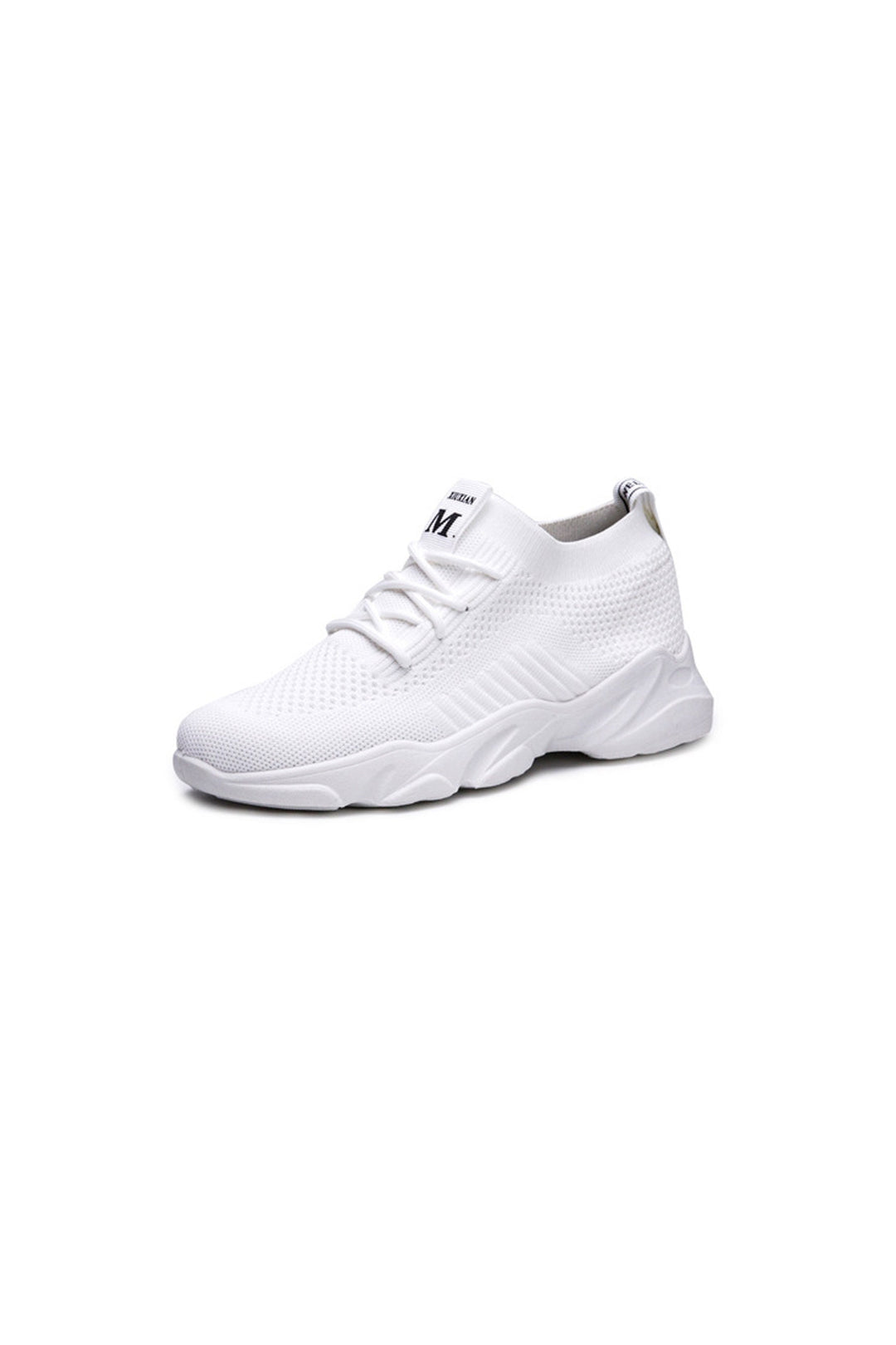 Lace Up Front Chunky Sock Trainers, Mesh Panel, Thick Sole Sneakers, Women's Trainers, Available in White & Black