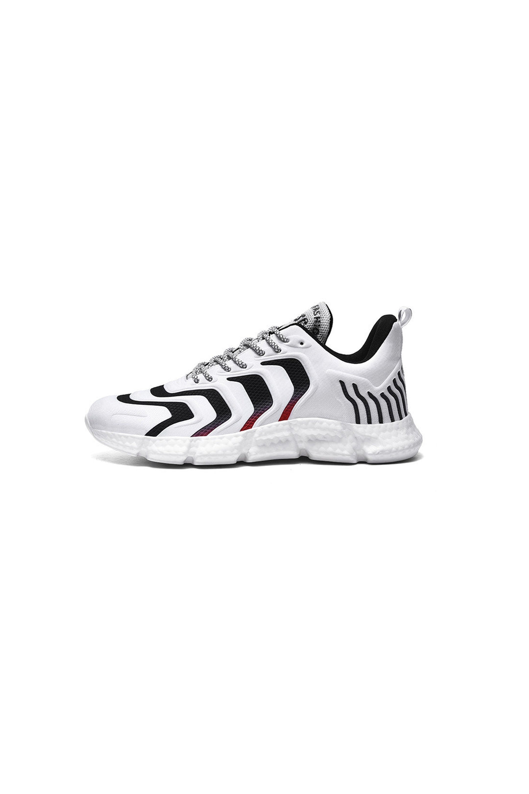 Black & White Stripe High Top Sneakers, Flexible Black Outsole, Men's Footwear Trainers (UK Sizes 8, 9)