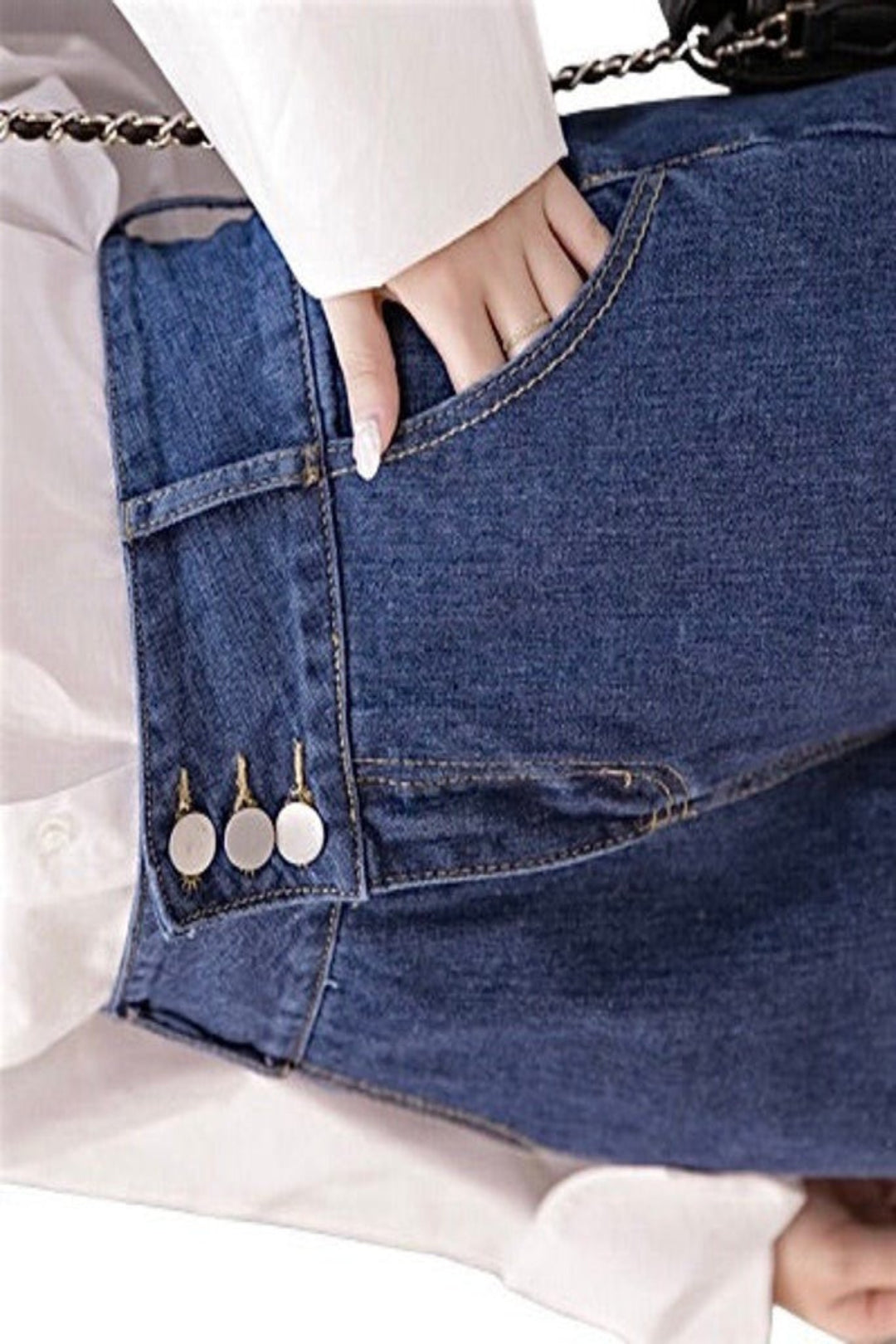 High Rise Wide Leg Denim Boyfriend Jeans, Dark Wash Ankle Jeans