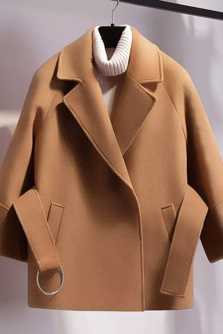 Oversized Blazer Jacket, Belted Jacket, Two Front Pockets, Baggy Coat, Available in Tan Brown, Black & White