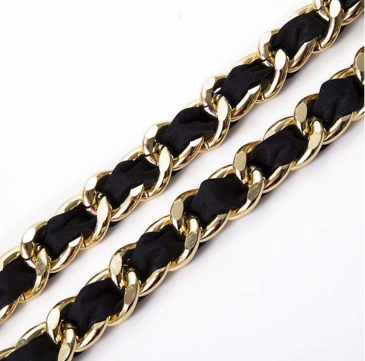 Gold Belt, Waist Chain, Body Chain, Multilayer Gold Finish Body Jewelry Chain for Women, Tassel Chain, Black Belt, Gold Chain