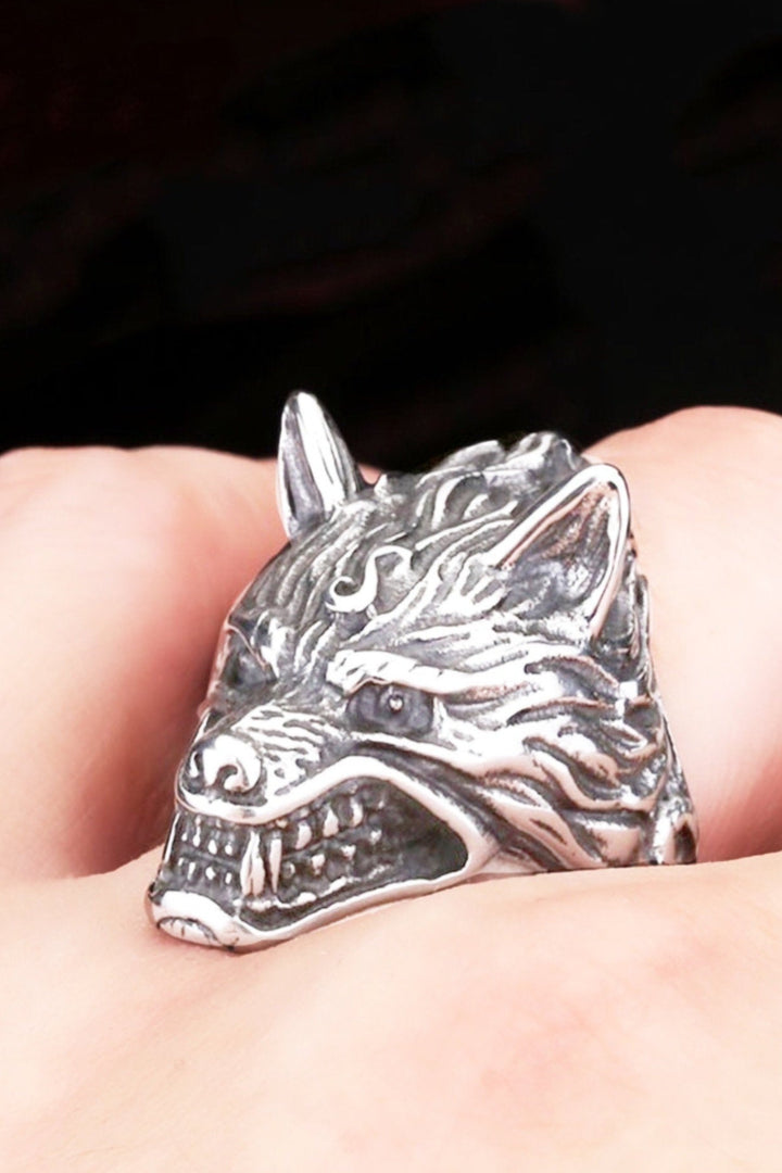 Wolf Ring, Silver Chuncky Ring, Retro, Punk, Viking Ring, Silver Mens Ring, Rock Ring