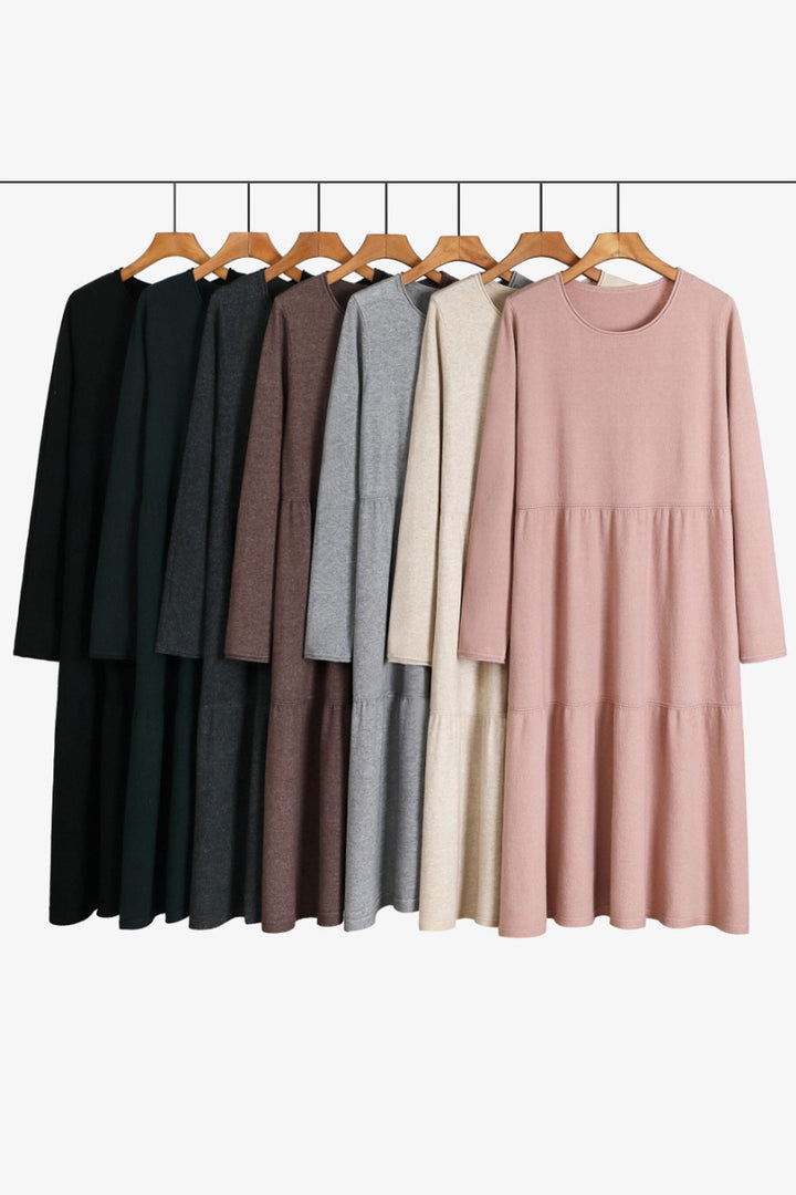 Oversized Baggy Smock Dress, Long Sleeve Tee Shirt Dress, Available in Grey, Black, Brown & Dusty Pink