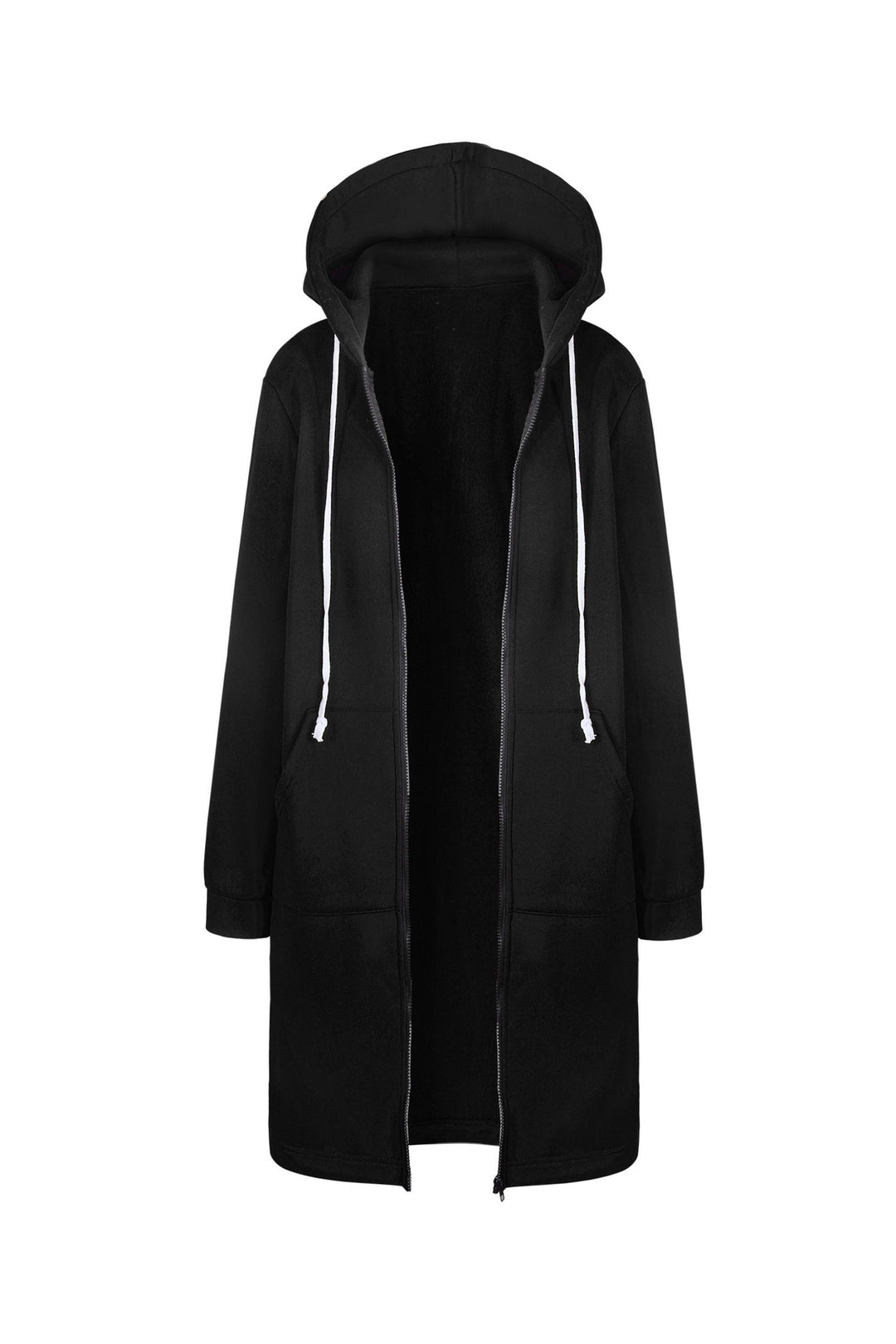 Oversized Hoodie Dress, Hoodie Drawstrings Front Zipper, Available in Grey & Black