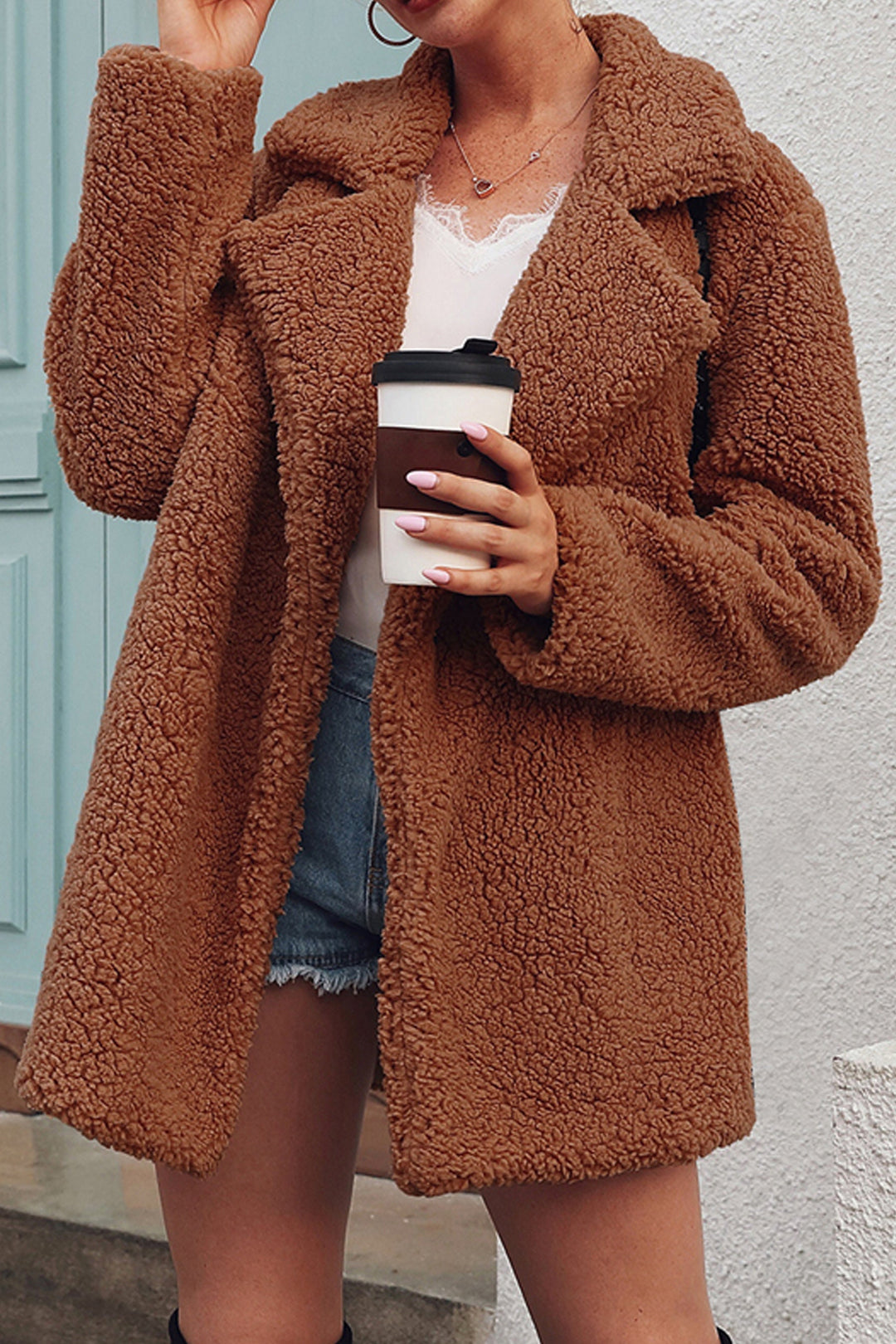 Long Oversized Faux Fur Fuzzy Teddy Bear Coat, Wool Look Long Jacket, Baggy Oversized Coat, Plus Size Jacket, Available in 3 Colors