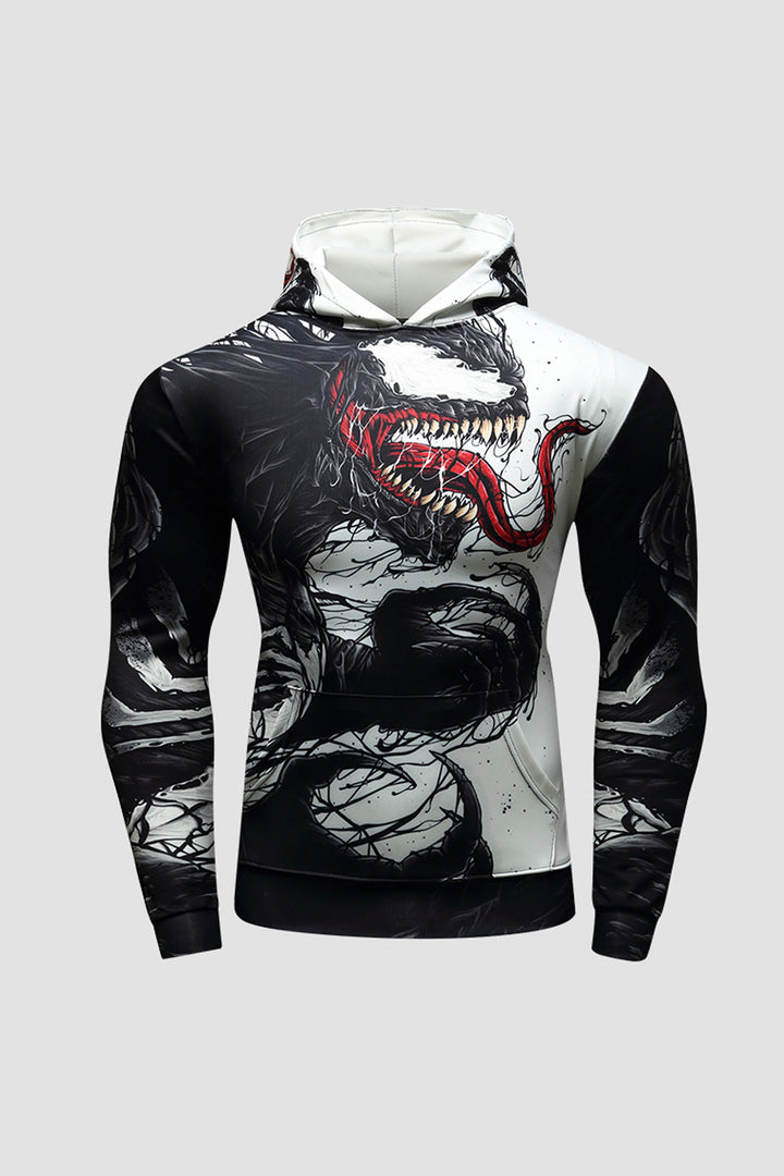 Men's Oversized Graphic Marvel Hoodie, Venom Marvel Comic's Graphic Hoodie Jacket, Available in 5 Designs