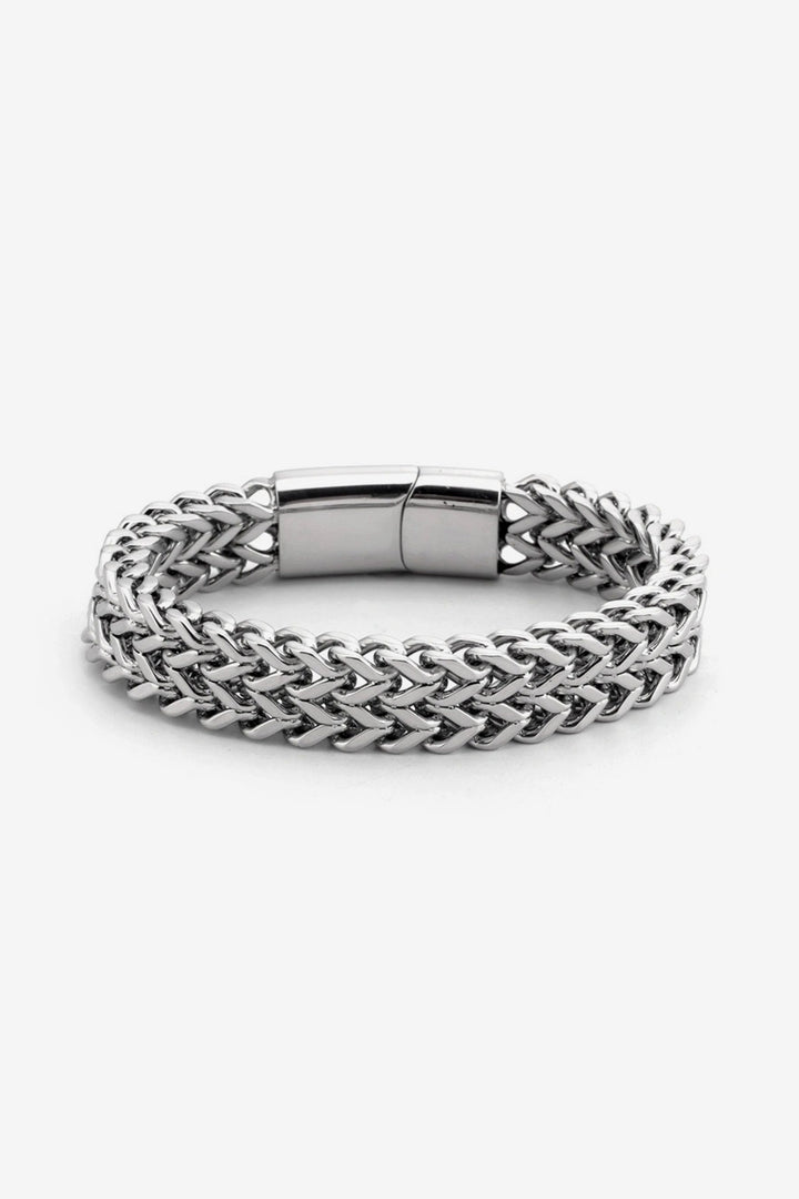 Chain Link Bracelet, Men's Unisex Wrist Bracelets, Silver Steel Chunky Thick Chain Bracelet (48 Hour Dispatch)