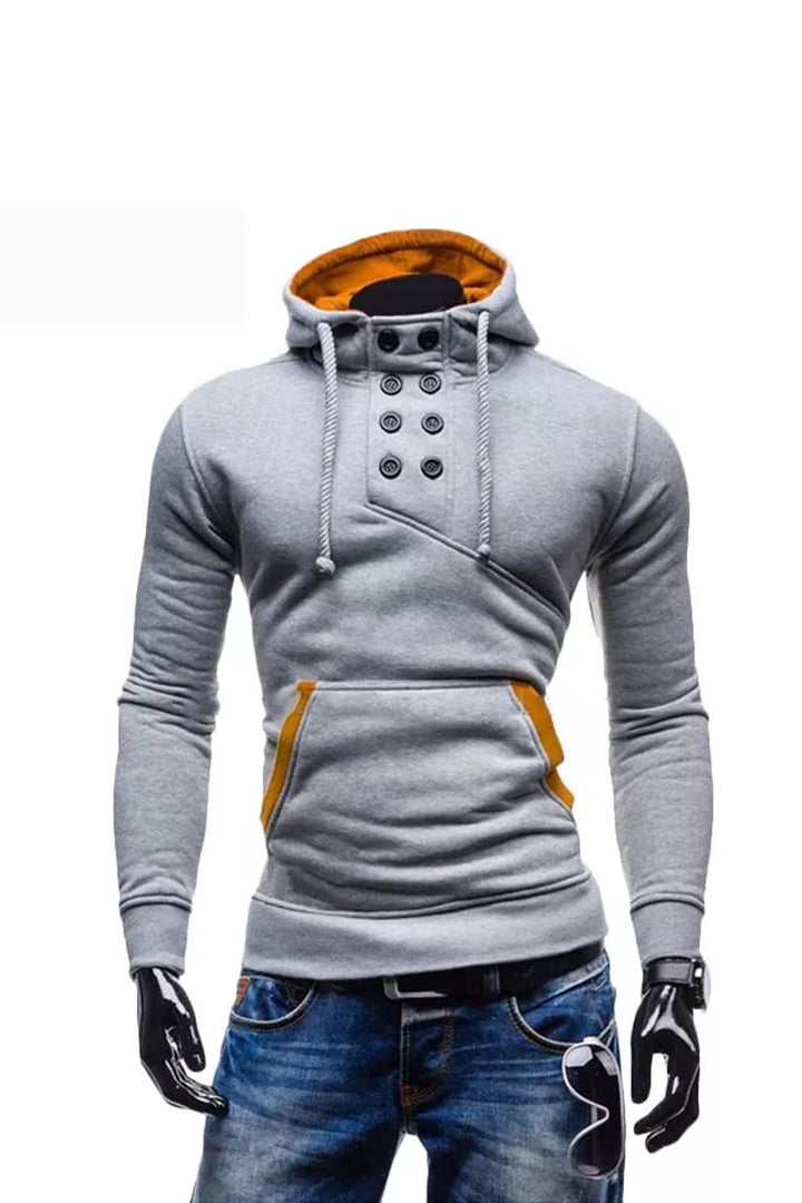 Men's Sweatshirt Hoodie, Front Pouch, Hoodie Drawstring, Available in Grey, Black & Navy Blue