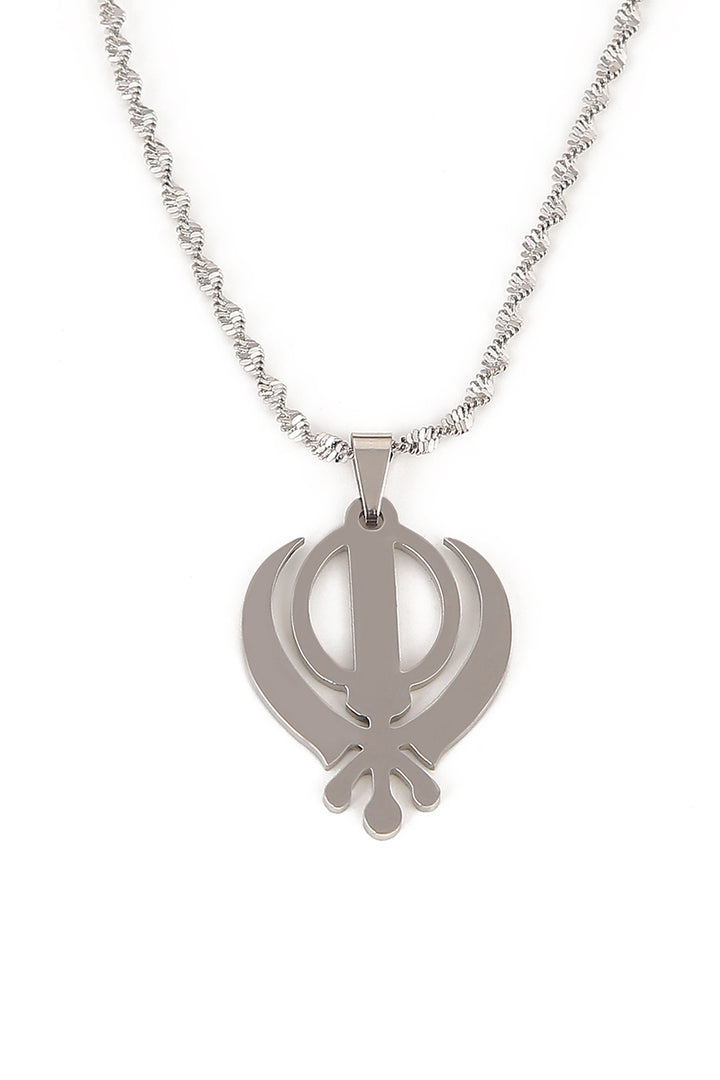 Stainless Steel Khanda Pendant Necklace, Sikh Sardar Punjabi Khanda Men Symbol, Available in Silver & Gold (48 Hour Dispatch)