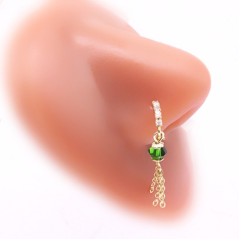 Unique Nose Ring, Nose Piercing, Body Jewelry, Tassel Nose Ring, Gem Nose Ring, Gold Nose Ring, Indian Nose Ring, Wedding Jewelry