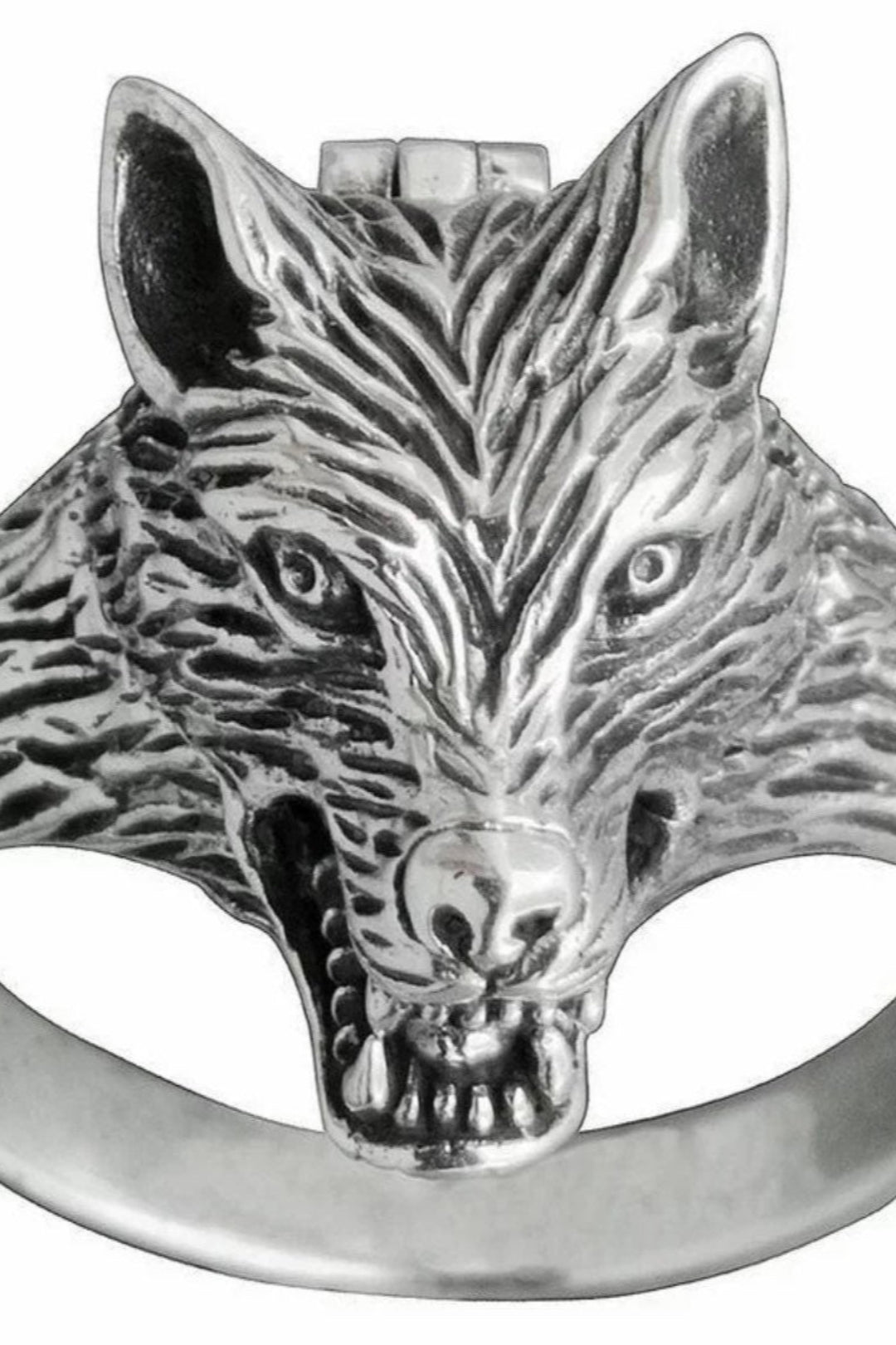 Wolf ring opening and closing ring, retro marcasite Silver Punk, Viking Ring, Mens Ring, Rock Ring.  Size: UK Men's Size 9