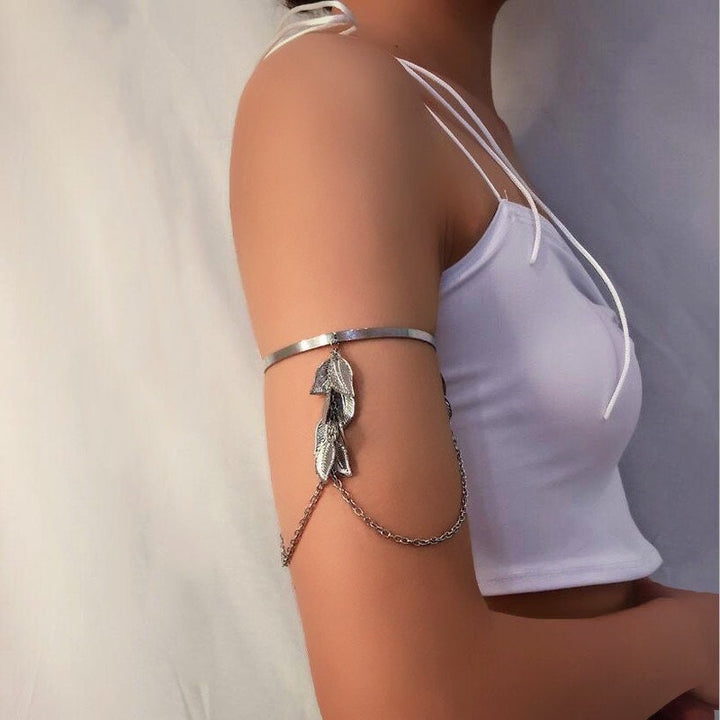 Armlet, Arm Bracelet, Leaf Armlet, Silver, Gold Bracelet, Boho Jewelry, Wedding Jewelry,  Bridal Jewellery, Silver, Gift Idea