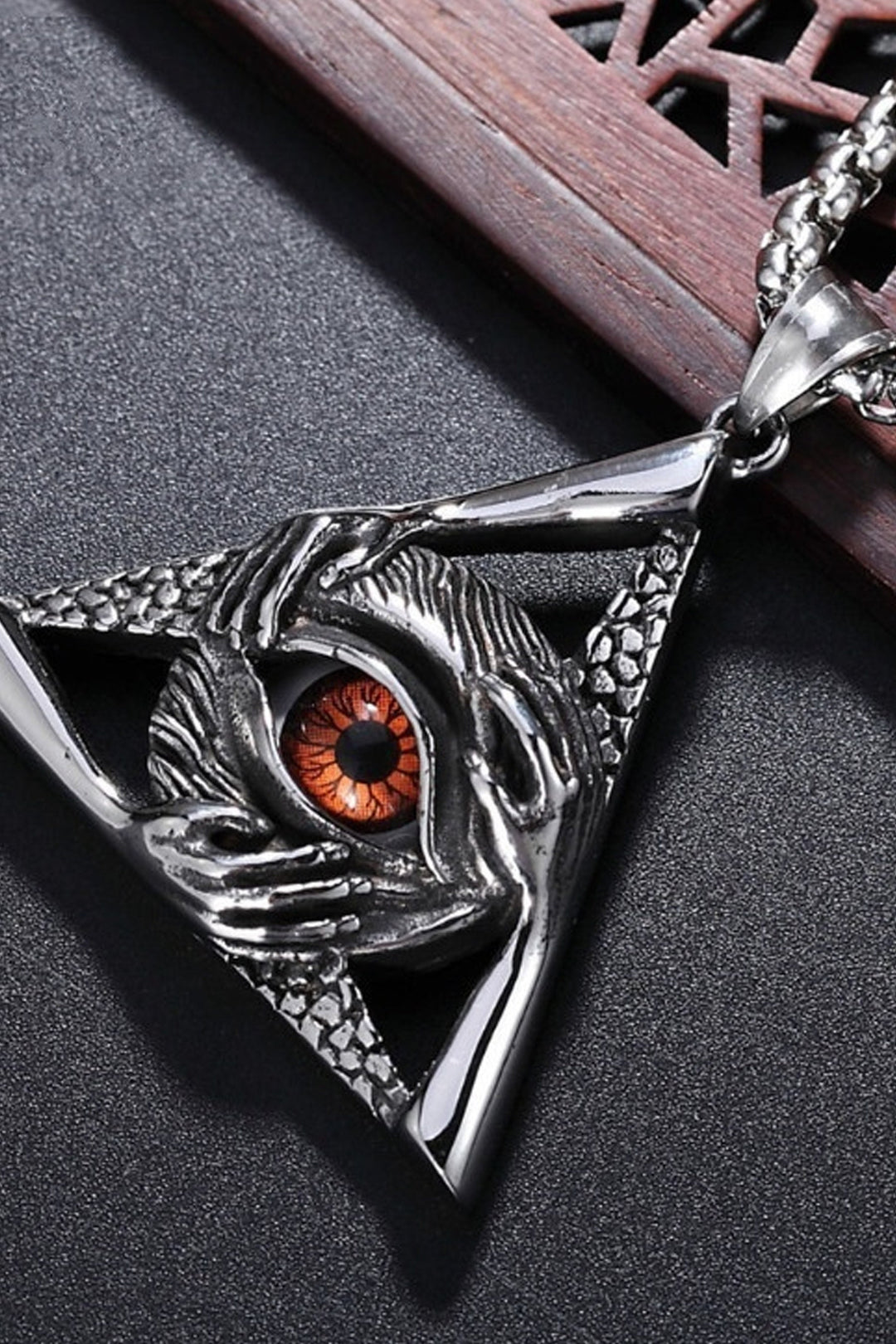 Eye Of Providence Pendant Metal Chain Necklace, Illuminati Masonic Freemason Biblical Christian Necklace (48 Hour Dispatch)