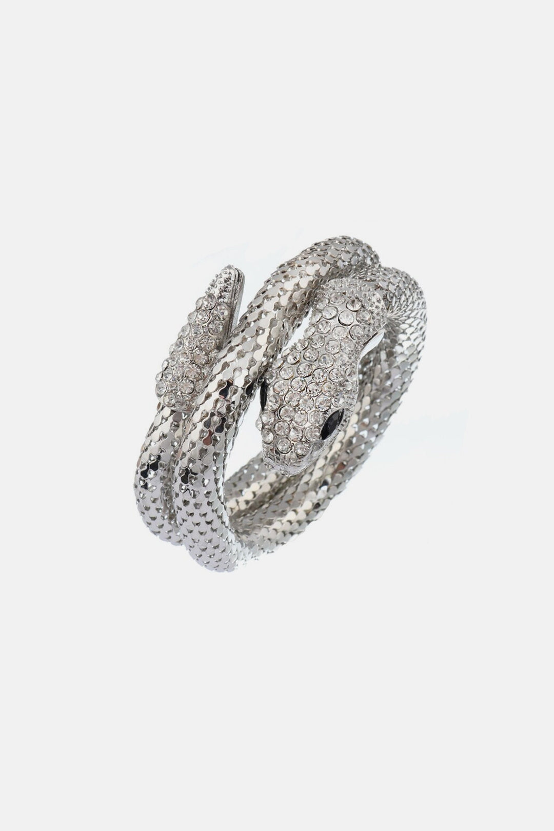 Serpent Sculptured Rhinestone Crystal Bracelet, Diamond Encrusted Wrist Band, Available in Silver & Gold (48 Hour Dispatch)