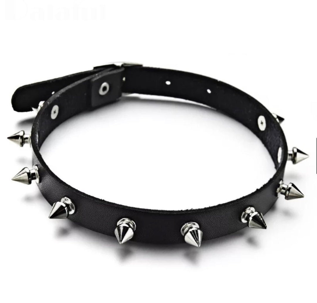 Metal Spike Choker PU Leather Collar Necklace Punk Necklace Statement Neck Jewellery for Women Stud Choker Gothic Chokers Collar Goth Harajuku (48 Hour Dispatch)