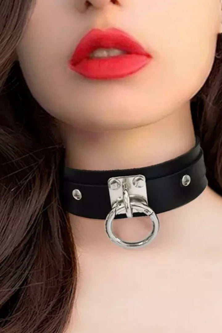 Gothic Thick Faux Leather Choker Collar Necklace,  Alt Punk Goth Emo Grunge Sexy Punk Rock Gothic PU Leather Cosplay For Women Statement (48 Hour Dispatch)