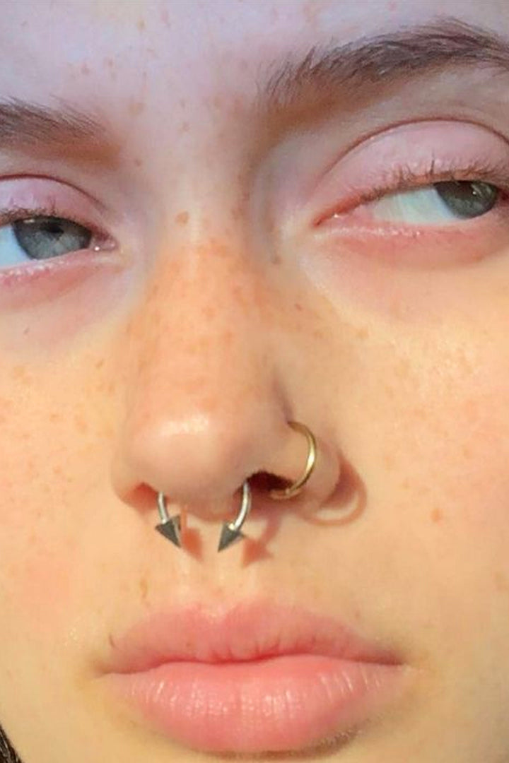 Magnetic Silver Horseshoe Septum Ring Piercing, Faux Fake Nose Piercing, Available with Circular Barbells & Spiked Barbells  (48 Hour Dispatch)