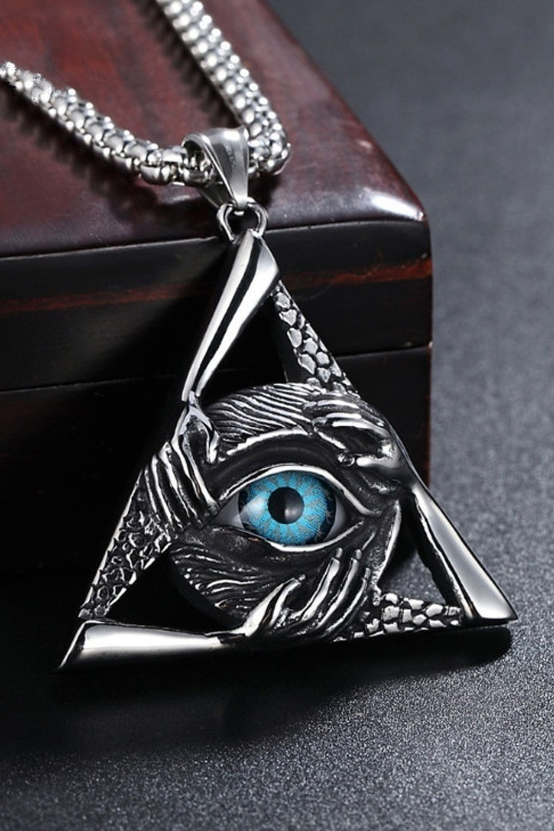 Eye Of Providence Pendant Metal Chain Necklace, Illuminati Masonic Freemason Biblical Christian Necklace (48 Hour Dispatch)