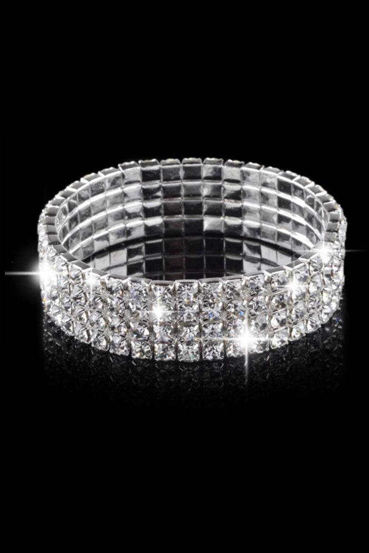 Silver Diamanté Crystal Wrist Bracelet, Rhinestone Crystal Bracelet, Adjustable, Available in 3 Designs (48 Hour Dispatch)