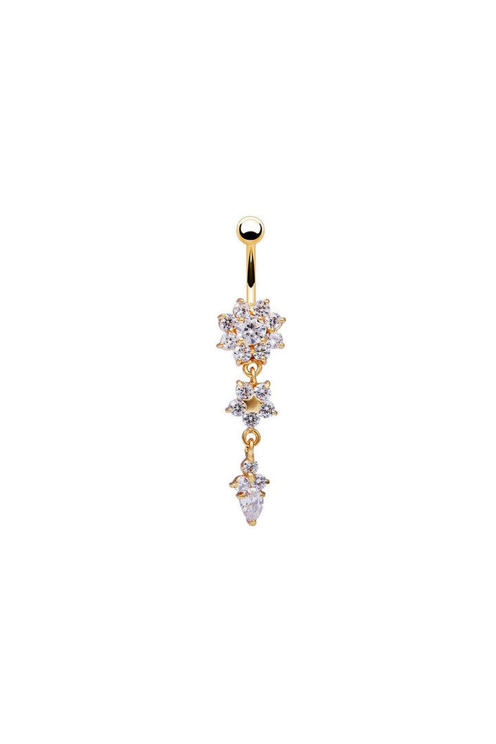 Y2K Surgical Steel Crystal Rhinestone Embellished Decor Belly Bar & Rings, Available in 8 Designs  (48 Hour Dispatch)