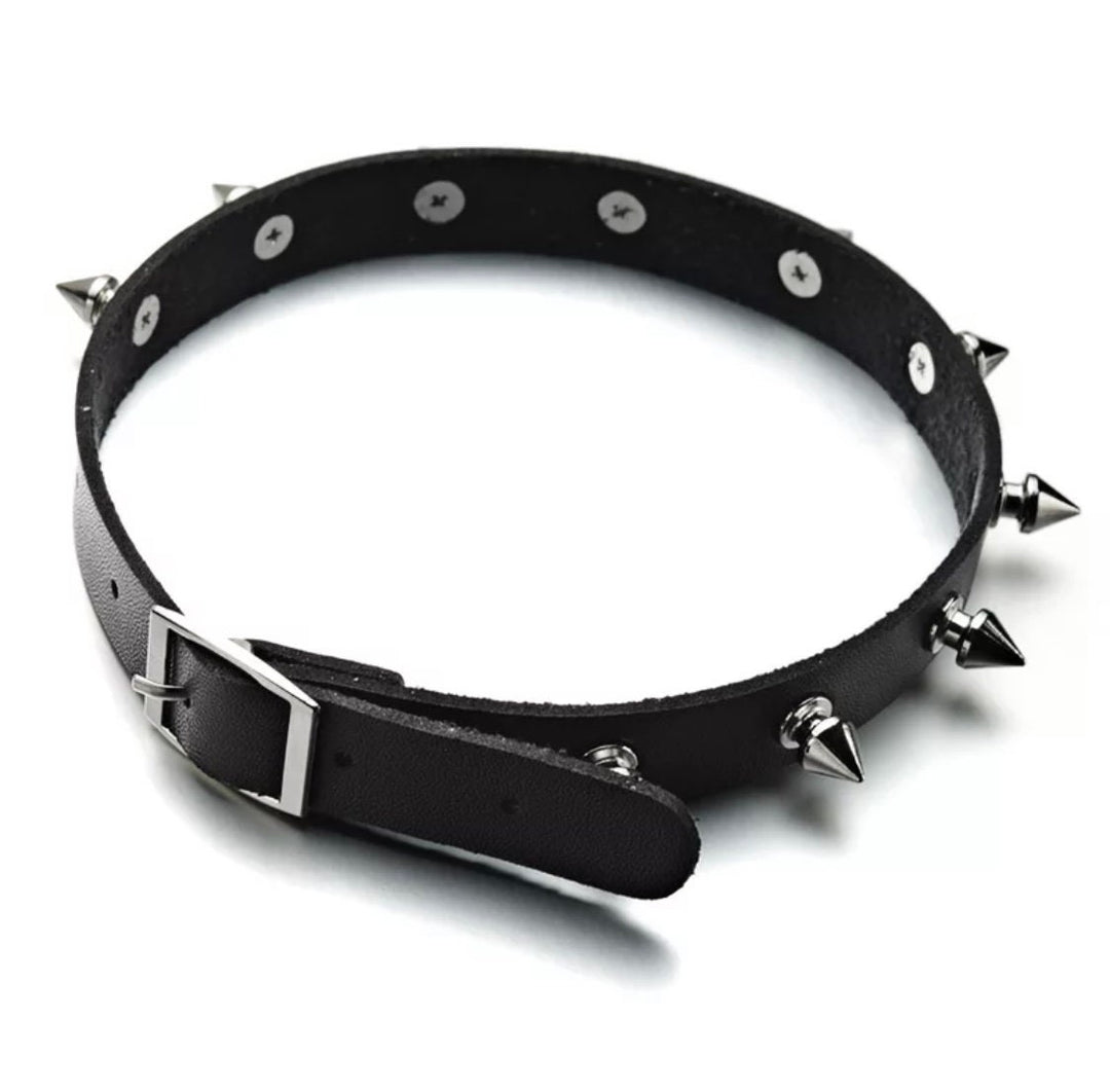 Metal Spike Choker PU Leather Collar Necklace Punk Necklace Statement Neck Jewellery for Women Stud Choker Gothic Chokers Collar Goth Harajuku (48 Hour Dispatch)