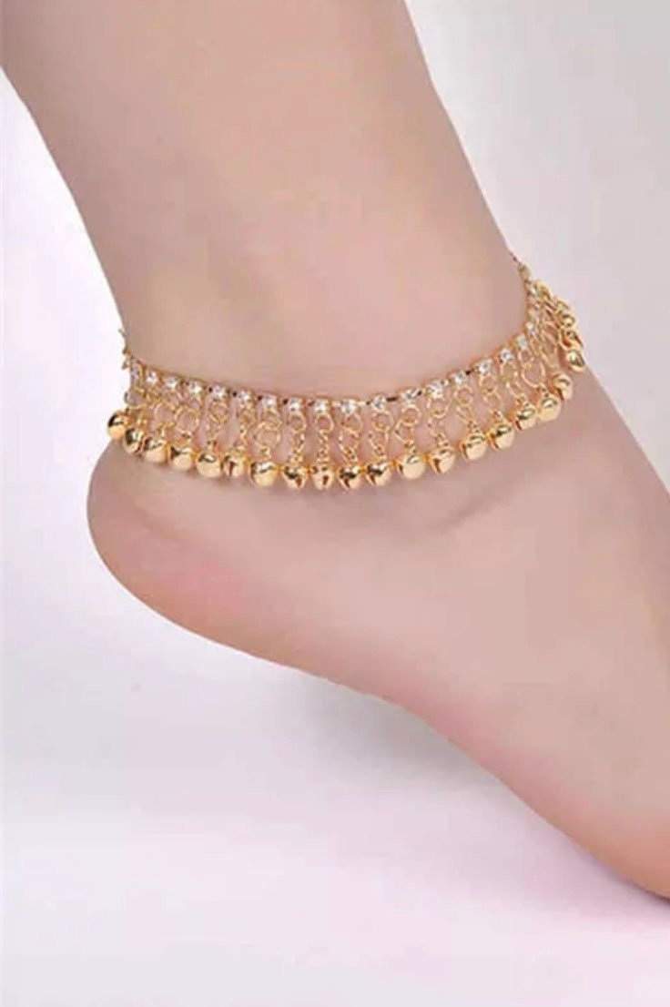 Tassel Bell Anklets For Women Girl Beach Foot Bracelet Anklet Ethnic Jewellery Turkish Harem India Weekend Party Exotic Wedding Dance Wear (48 Hour Dispatch)