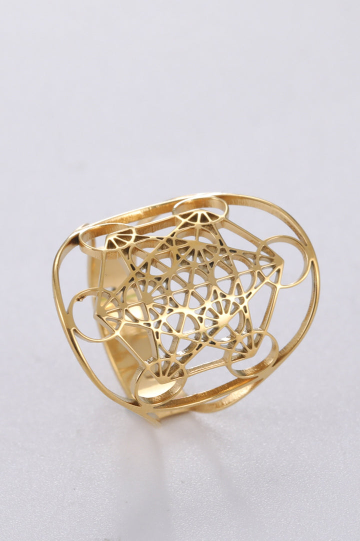 Geometric Angel Seal Archangel Metatron Chunky Ring, Available in Gold & Silver (48 Hour Dispatch)