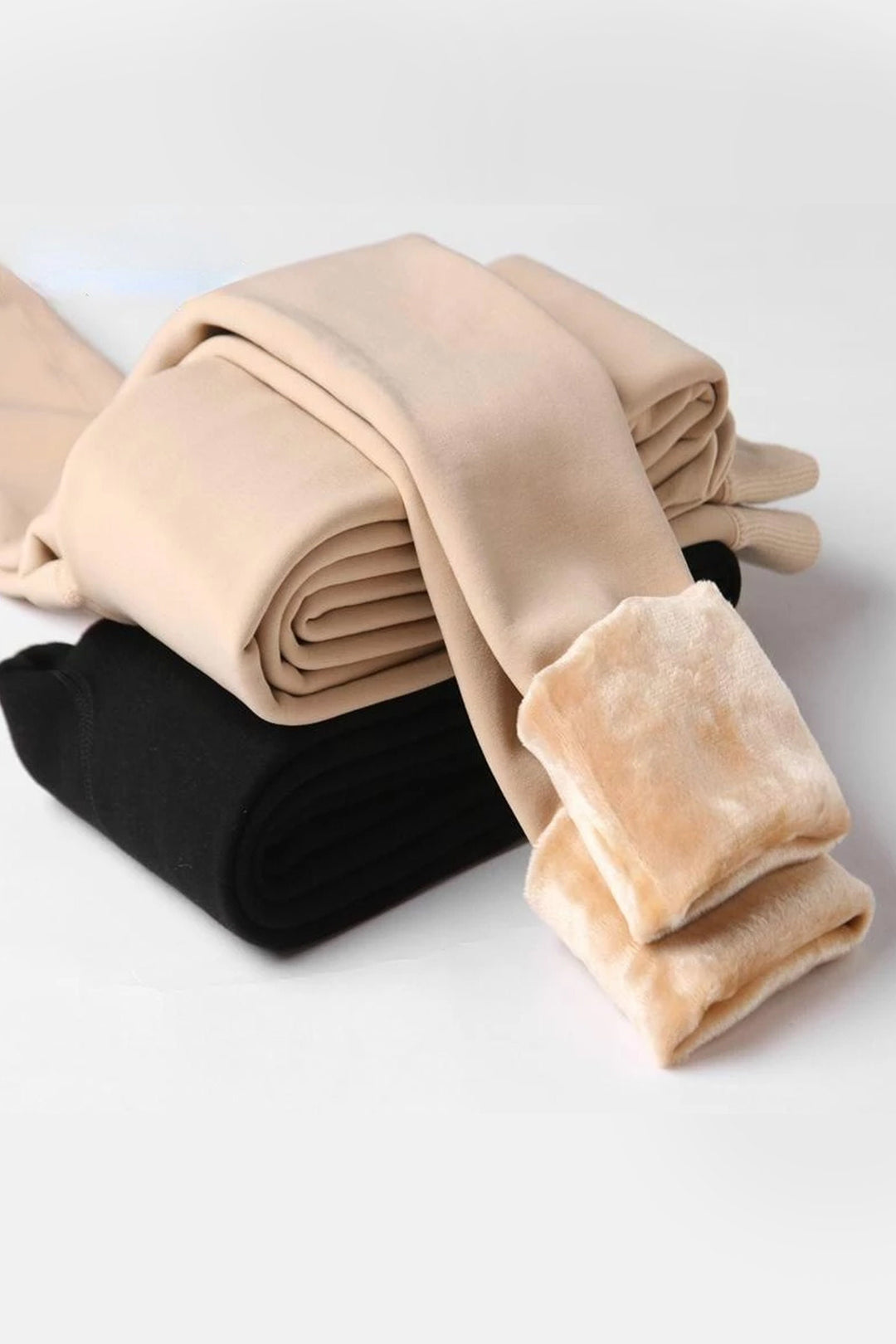 Super Sculpting Cashmere Cotton Blend Thermal Velour Lined Leggings, High Waist Leggings, Sportswear Outdoors, Available in Black & Beige