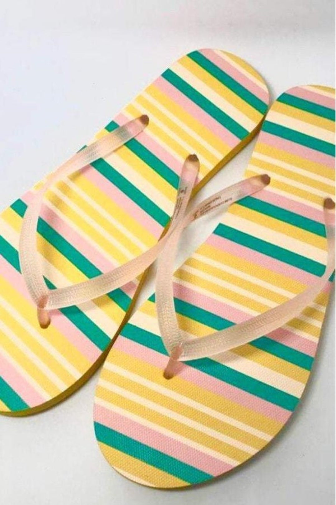 Stripped Flip-flops, Beach Slippers, Bright, Lightweight and Comfortable.  Comfortable Summer Holidays Beach Pool Shower Sandals. - Hayati London