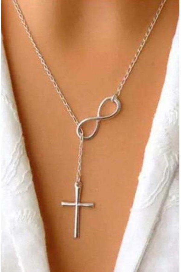 Stunning Cross, Infinity Necklace - Hayati London