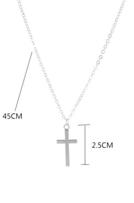 Stunning Cross Pendant Necklace, Silver finish - Hayati London