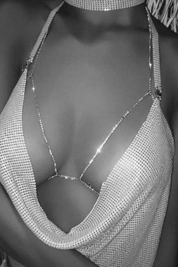 Stunning Rhinestone Shining Diamond Link Necklace Belly Chain Fashion Bikini Waist Link Body Jewelry Women Summer Accessories - Hayati London