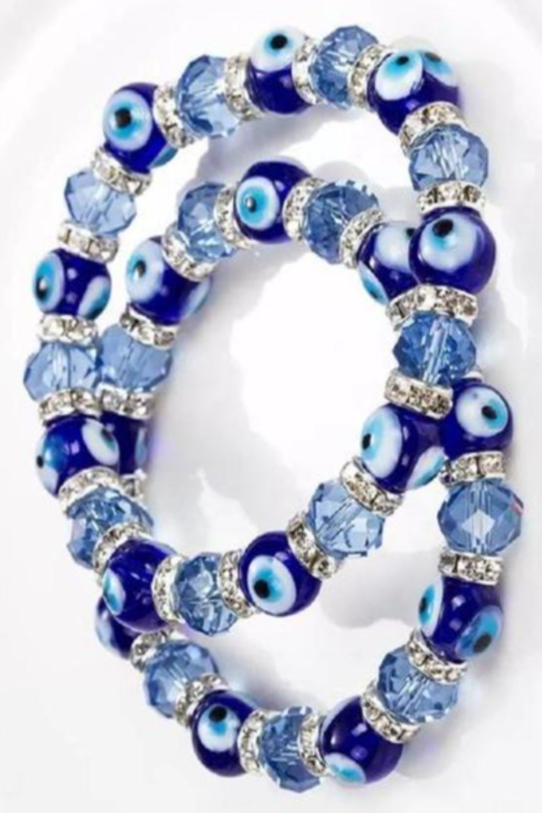 Trendy Evil Eye Blue Bead Bracelet - Hayati London